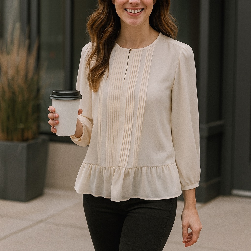 Banana Republic elegant cream blouse, size S